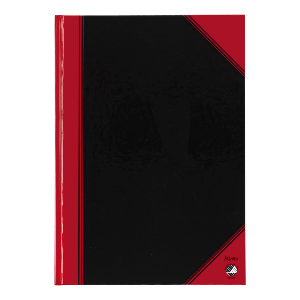 [100302814] Notitieboek Bantex zwart/rood A4 lijn 70gr 96vel