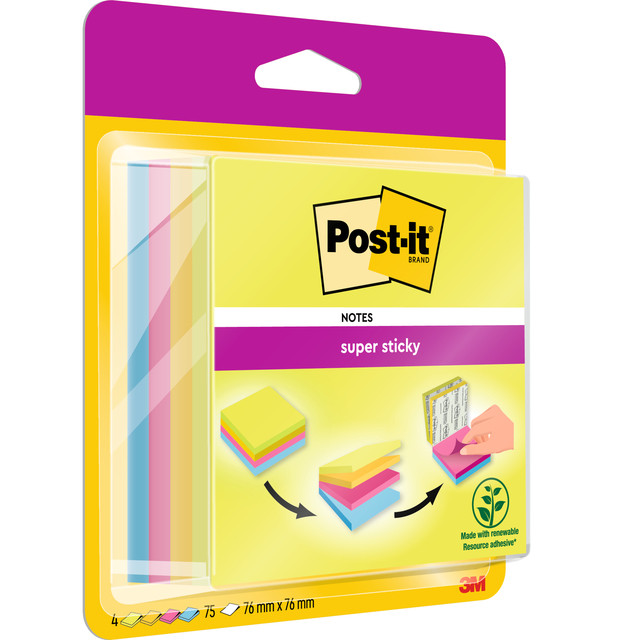 [UU003083563] Memoblok Post-it 2014 Super Sticky 76x76mm Rio