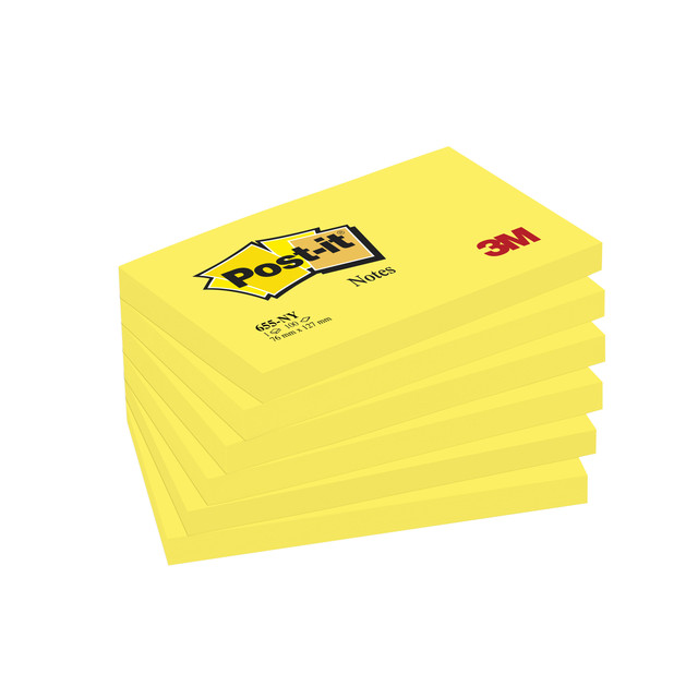 [655-NY] Memoblok Post-it 655 76x127mm neon geel
