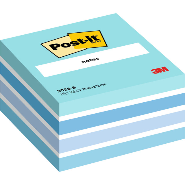 [FT510093212] Memoblok Post-it 2028 76x76mm kubus pastel blauw
