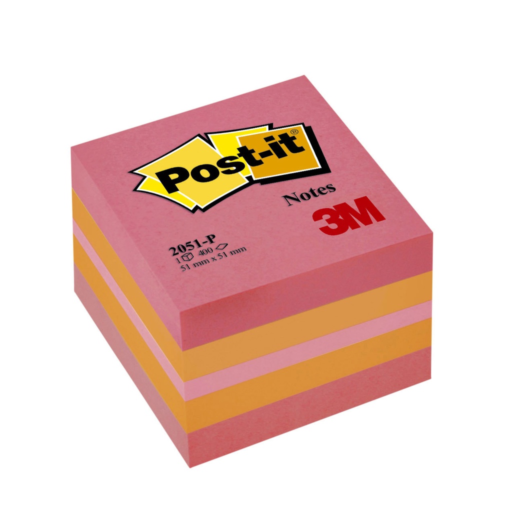 [FT510091737] Memoblok Post-it 2051 51x51mm kubus roze