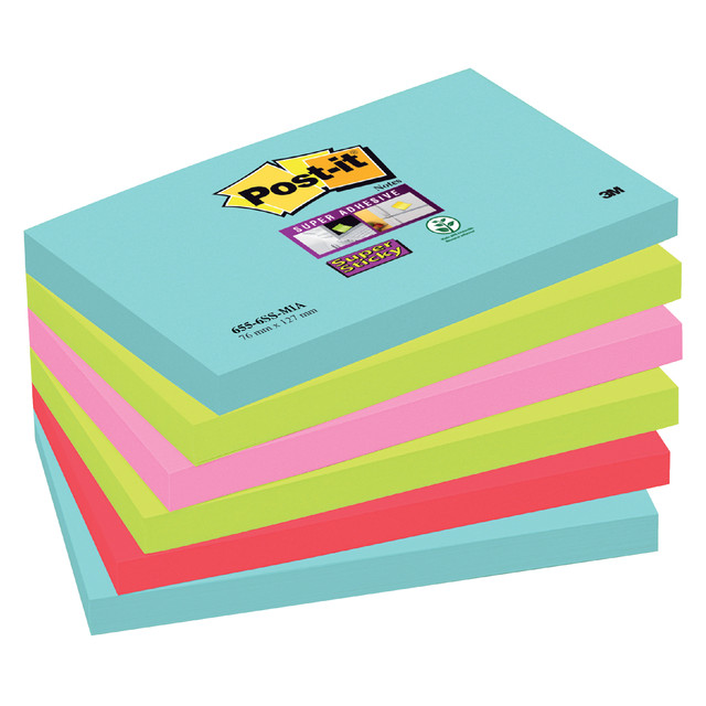 [70005291631] Memoblok Post-it 655 Super Sticky 76x127mm Cosmic