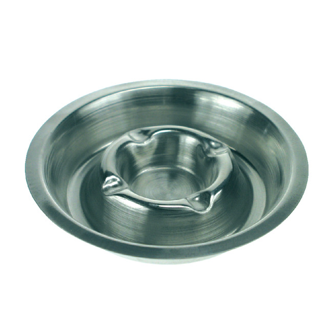[8711295938252] Asbak metaal verchroomd 170mm rvs stapelbaar