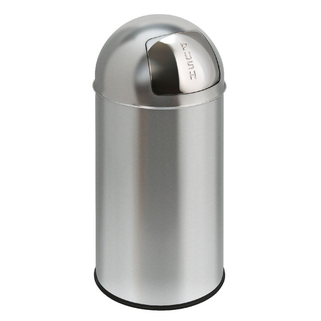 Afvalbak pushcan 40liter met pushdeksel mat RVS
