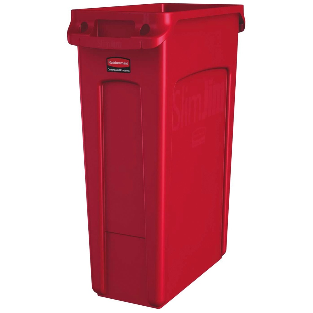 Afvalbak Rubbermaid Slim Jim VT 87L rood