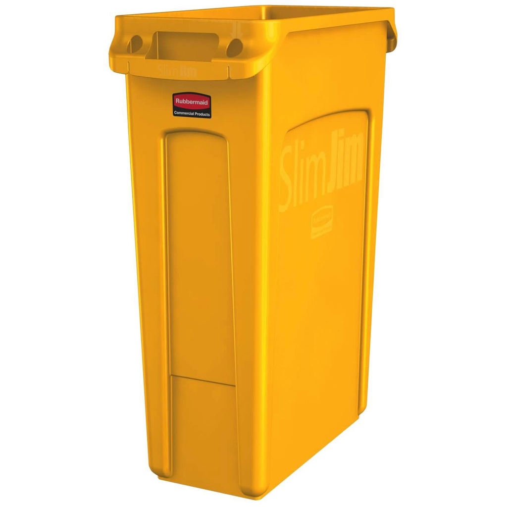 Afvalbak Rubbermaid Slim Jim VT 87L geel