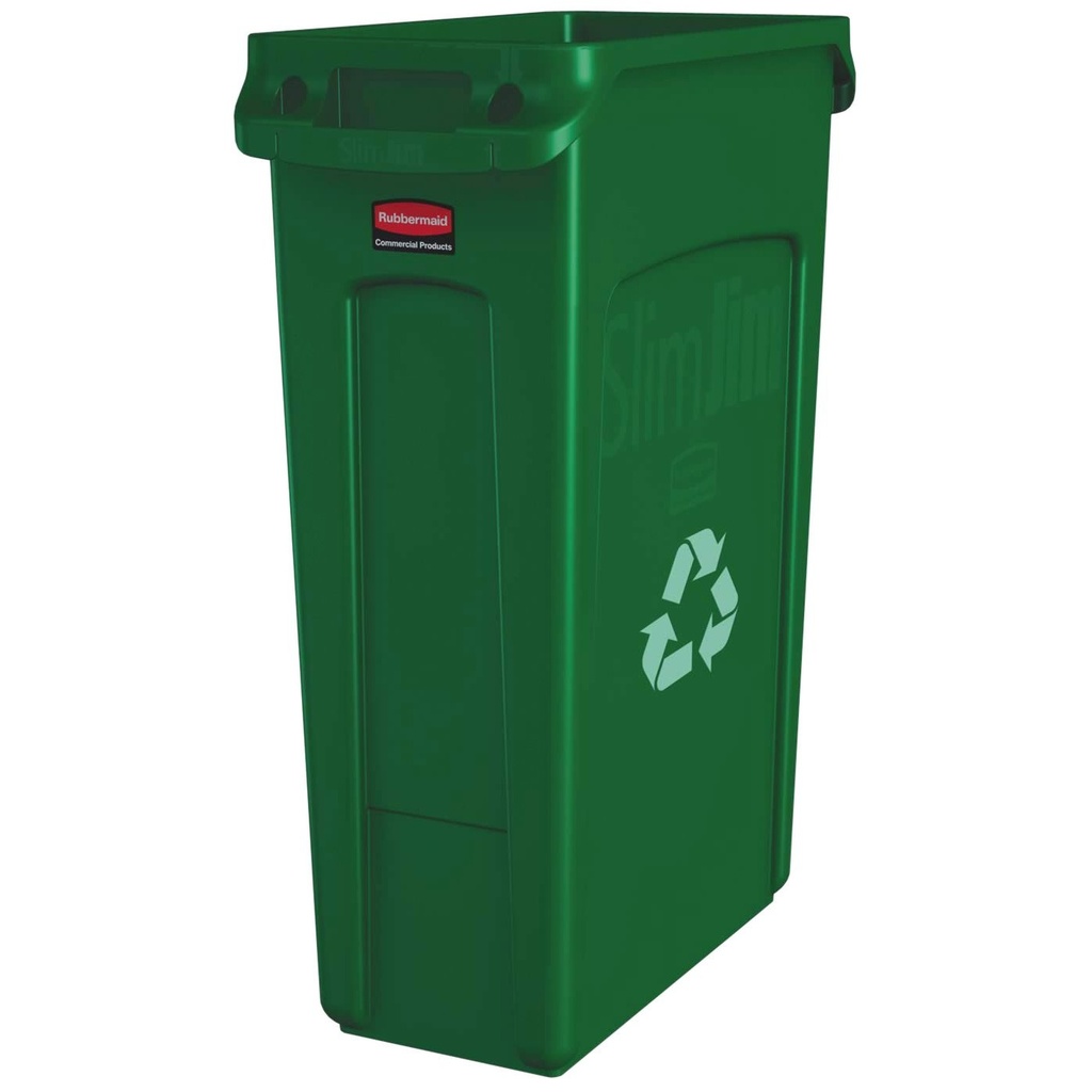 Afvalbak Rubbermaid Slim Jim VT 87L groen