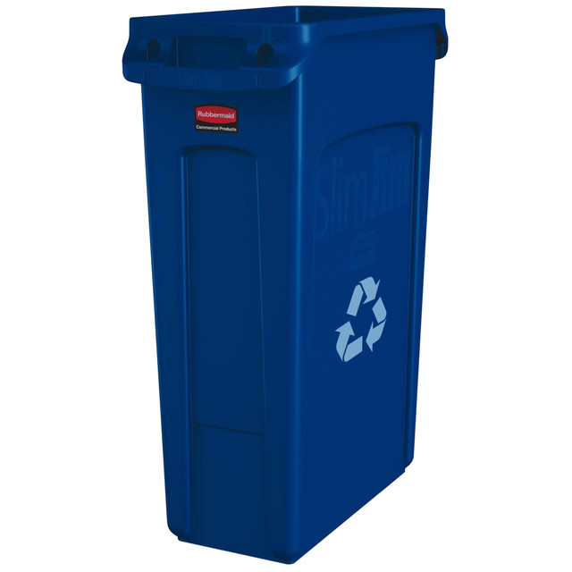 Afvalbak Rubbermaid Slim Jim VT 87L blauw