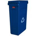 Afvalbak Rubbermaid Slim Jim VT 87L blauw