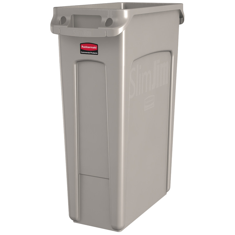Afvalbak Rubbermaid Slim Jim Vented 87L grijs