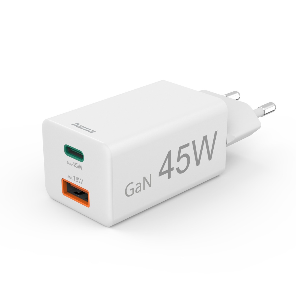 [00201993] Oplader Hama USB-C/USB-A Mini PD 45W wit
