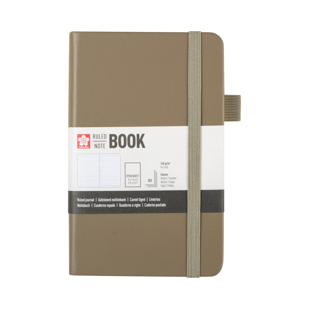 [94147001] Notitieboek Sakura pocket lijn sintel