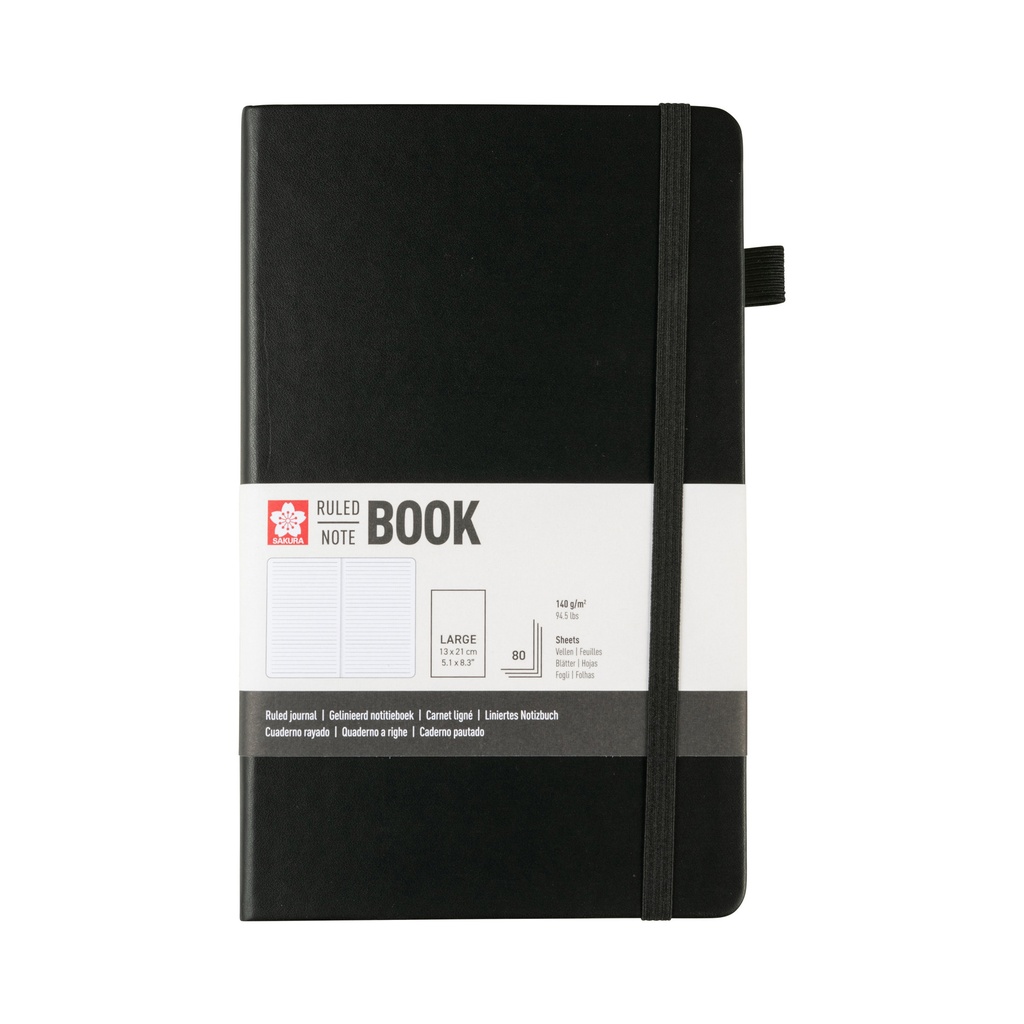 [94147103] Notitieboek Sakura large lijn zwart