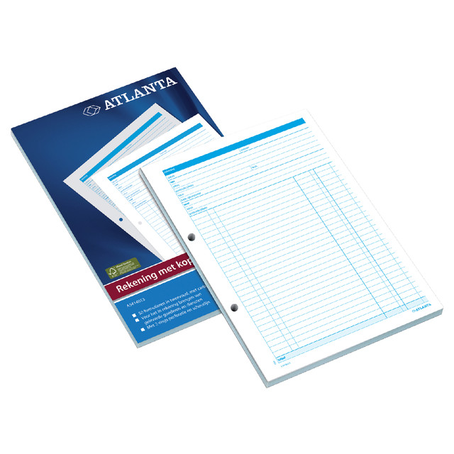[2541401300] Rekeningblok Djois Atl A4 50x2vel met carbon