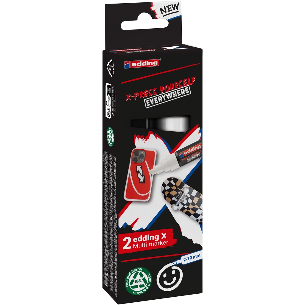 Edding 6900 X multi m. 2pcs set black en white