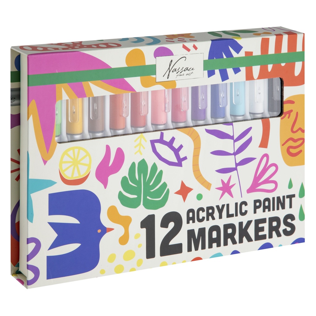 Acrylmarkers Nassau set à 12 kleuren