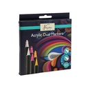 Acrylmarker Nassau Dual tip set à 12 kleuren