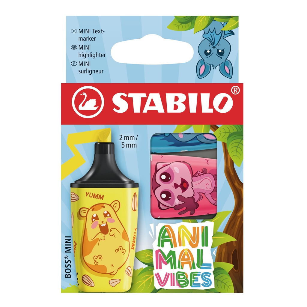 [07/03-73] Markeerstift STABILO BOSS MINI Animal 3st