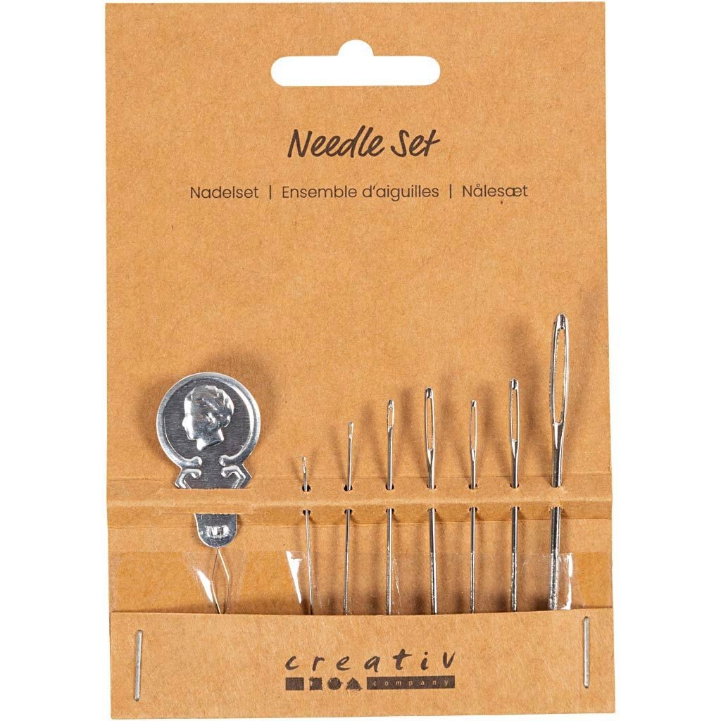 [41117] Naaldenset Creativ Company blister 8 delen zilver