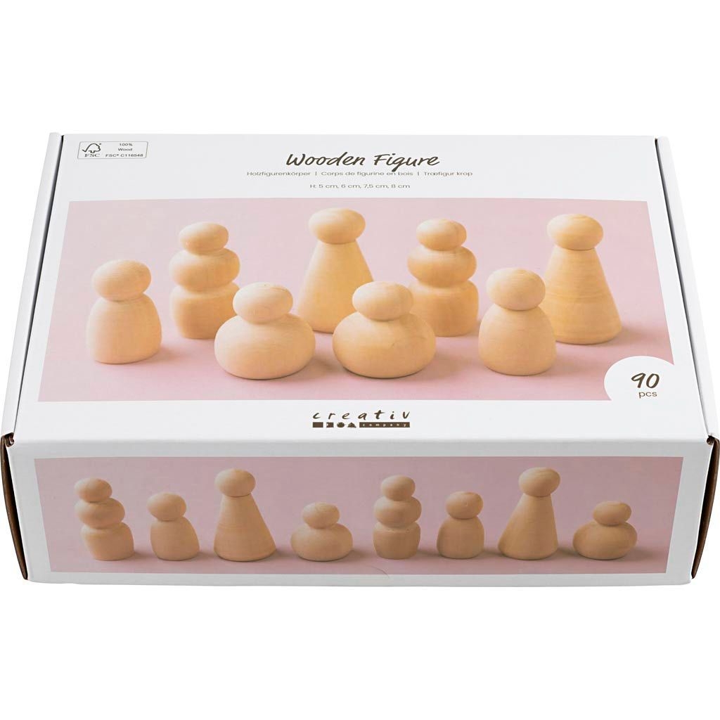 [544184] Figuurtjes Creativ Company hout doos 90 stuks