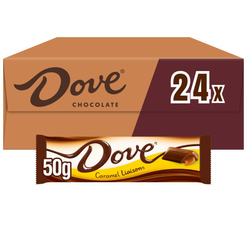 [34016] Chocolade Dove liaison caramel reep doos 24 stuks