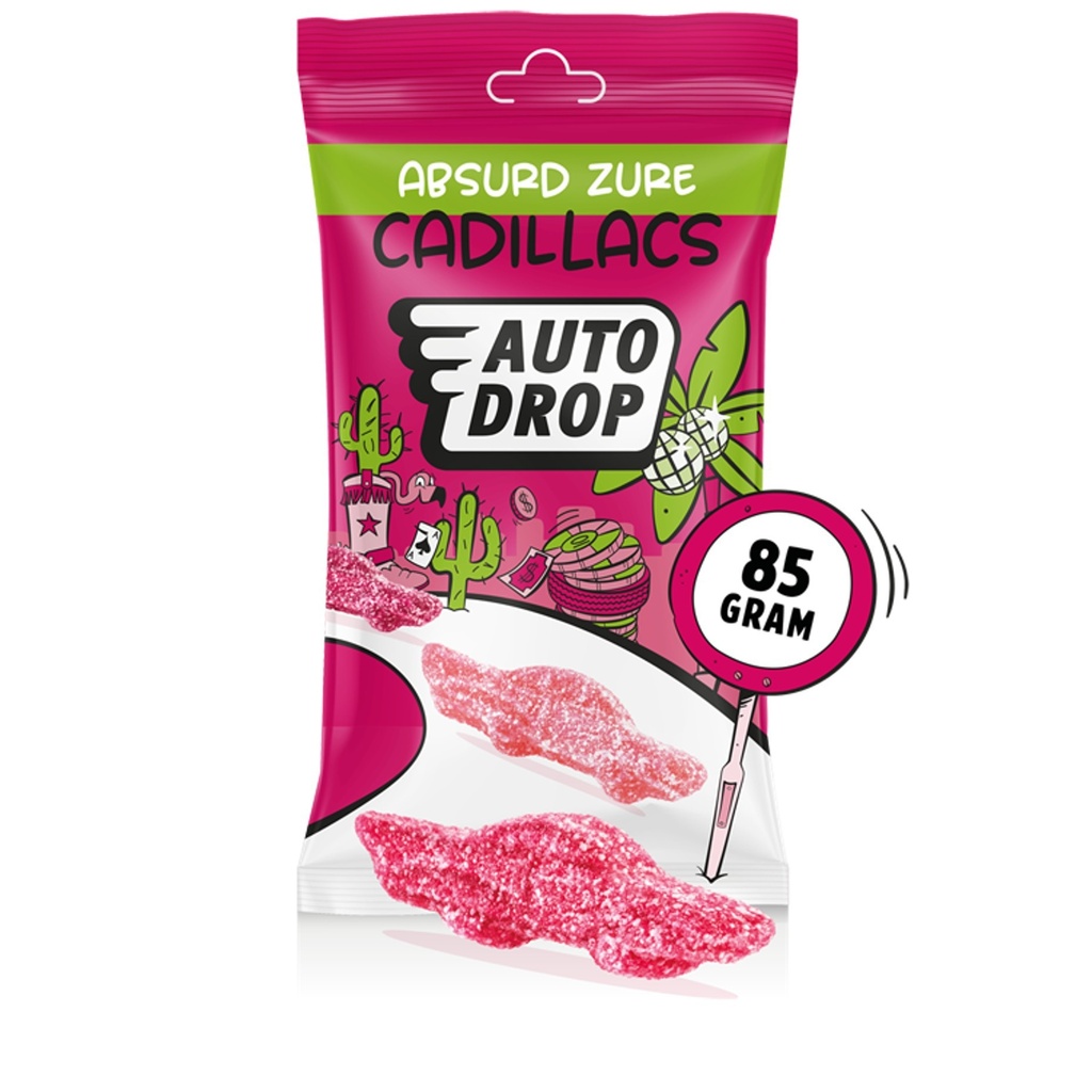 [35583] Autodrop zure Cadillacs zak 85 gram