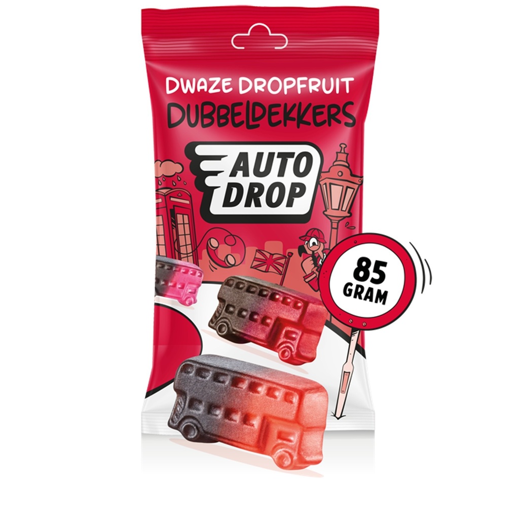 [35582] Autodrop dubbeldekkers zak 85 gram