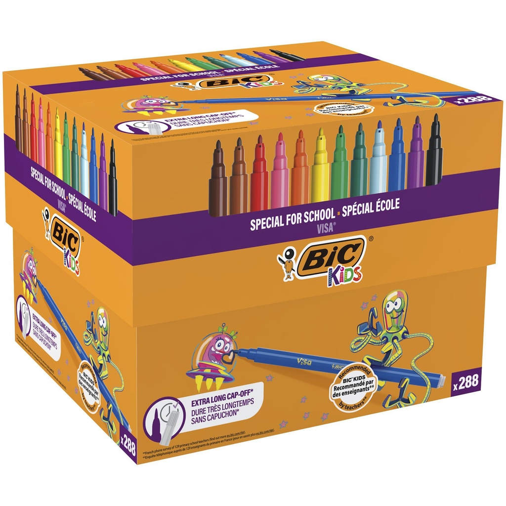 [8970991] Kleurstift BicKids visa schoolbox F assorti