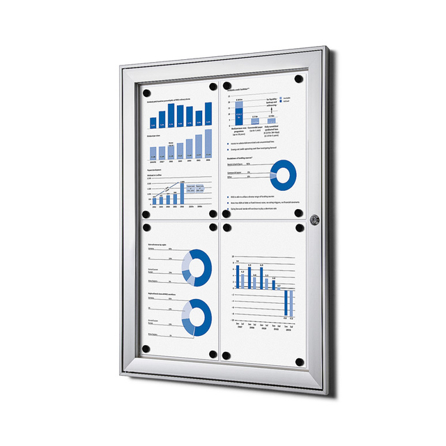 [SCS4xA4QUA] Vergrendelbaar Notitiebord Indoor Zilver 4x A4