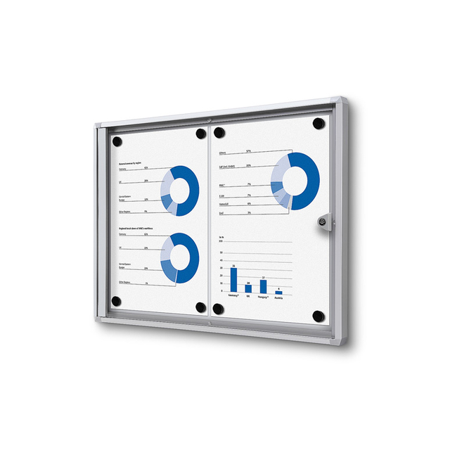 [SCXS2xA4QUA] Vergrendelbaar Notitiebord Indoor Economy 2x A4