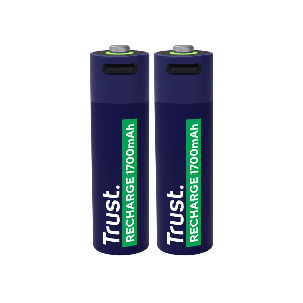 [25584] Batterij Trust USB-C oplaadbaar AA 2 stuks
