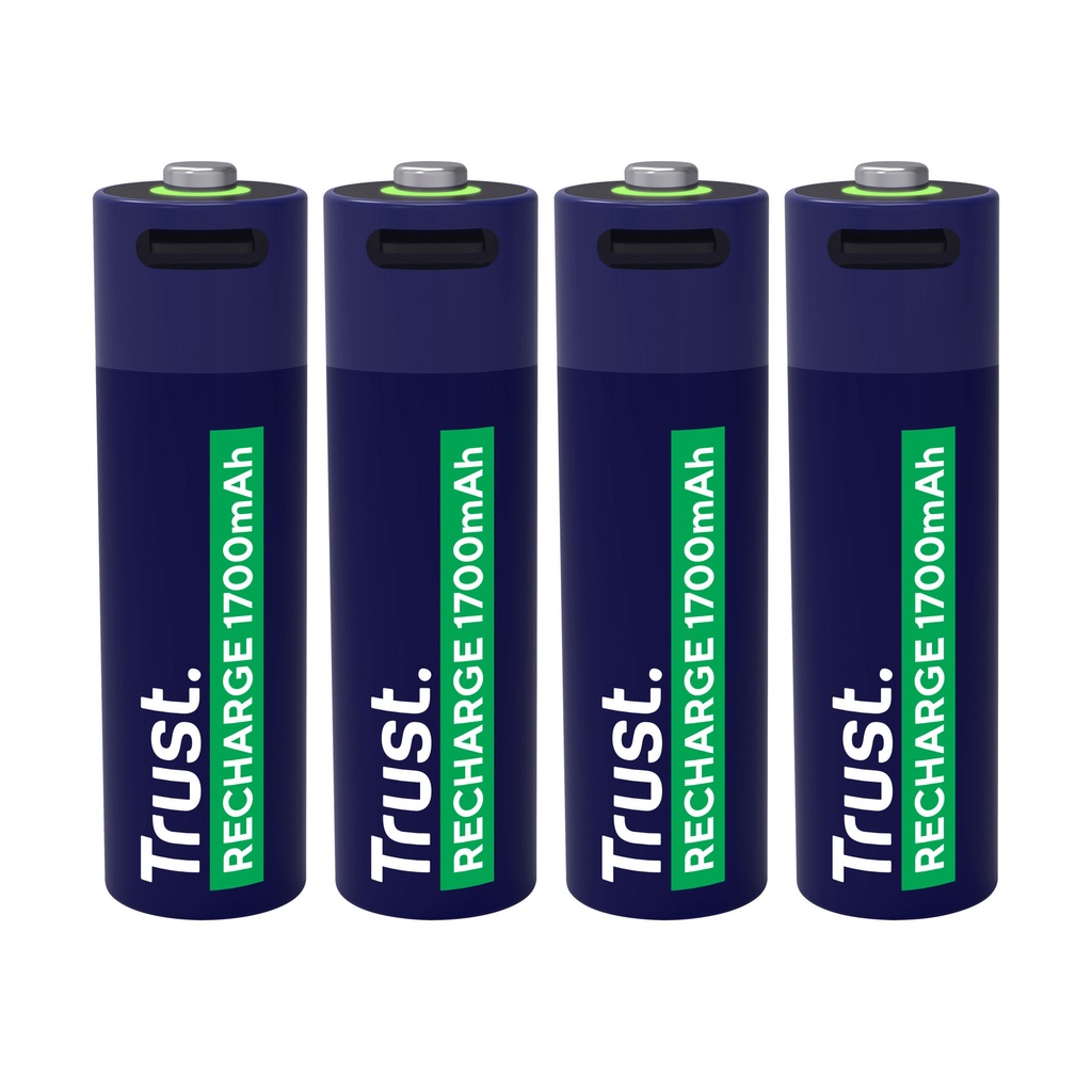 [25631] Batterij Trust USB-C oplaadbaar AA 4 stuks