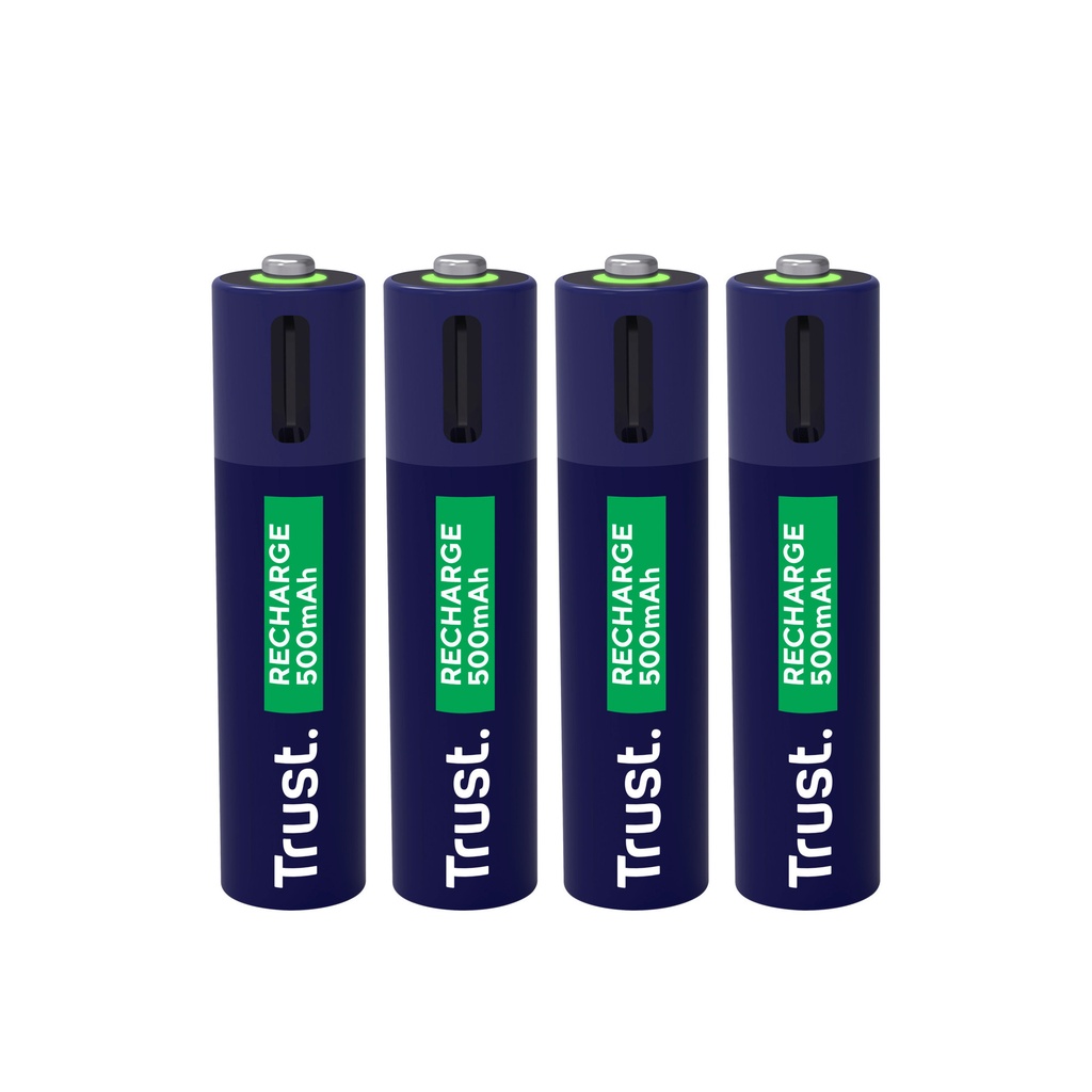 [25671] Batterij Trust USB-C oplaadbaar AAA 4 stuks