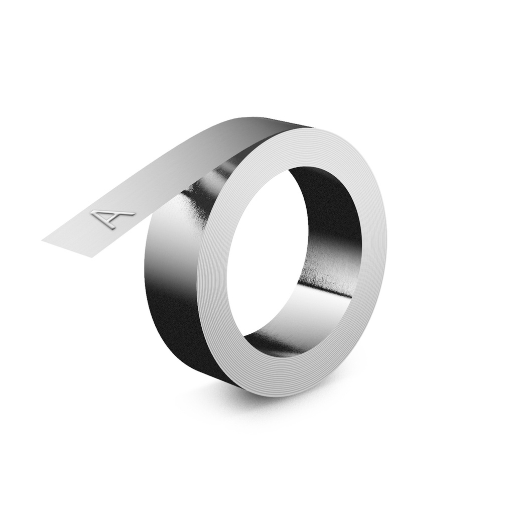[31000] Relieftape Dymo niet klevend aluminium 12mm zilver