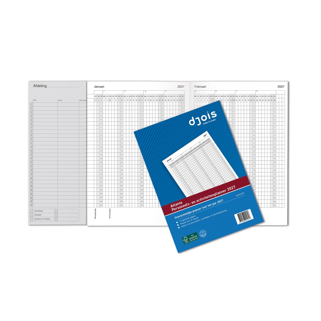 [2549249027] Jaarplanner 2027 Djois personeel- en activiteiten