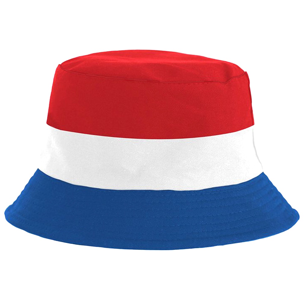 [810024] Bucket hat rd wt bl or One size omkeerbaar