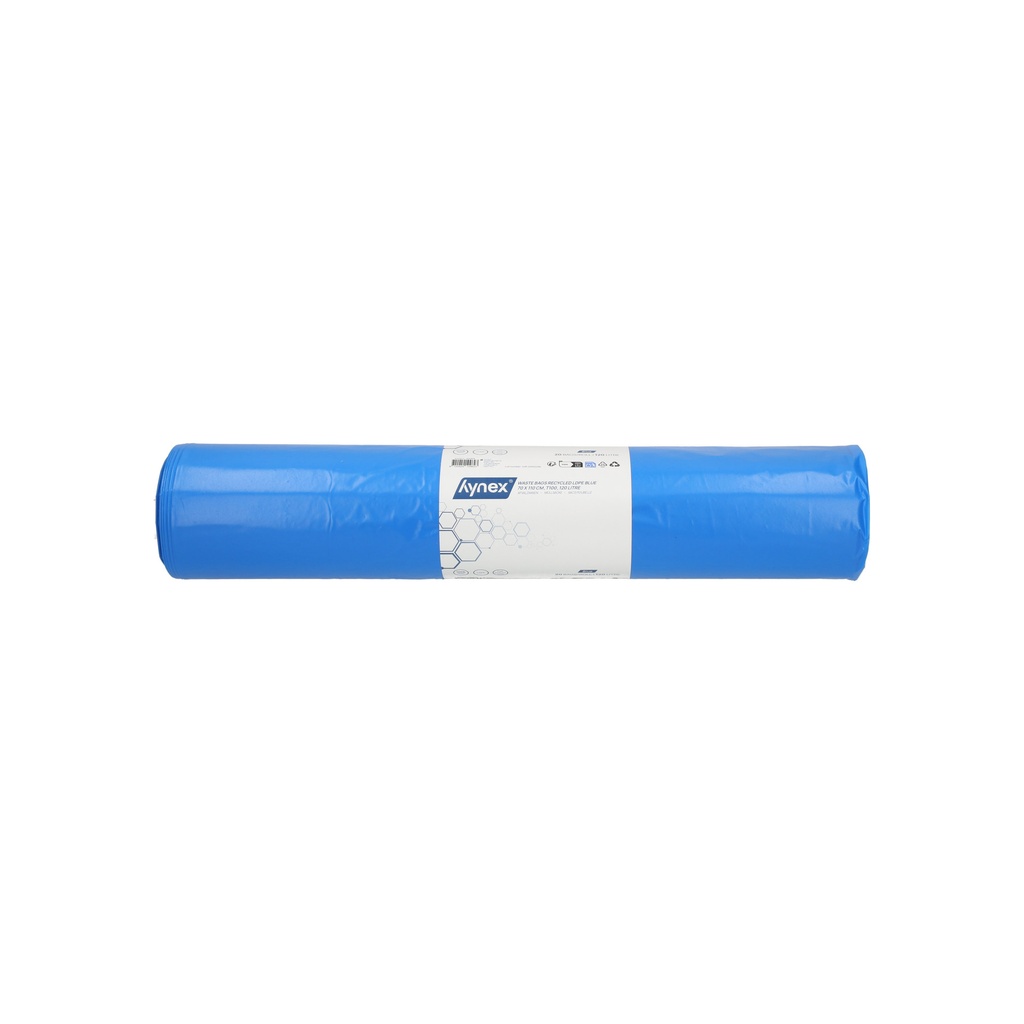 Afvalzak Hynex 70x110cm rec T100 120L blauw 20