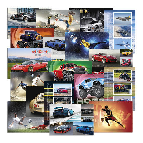 [1104] Beloningsposter-kaart De Stulp voertuig - sport A4