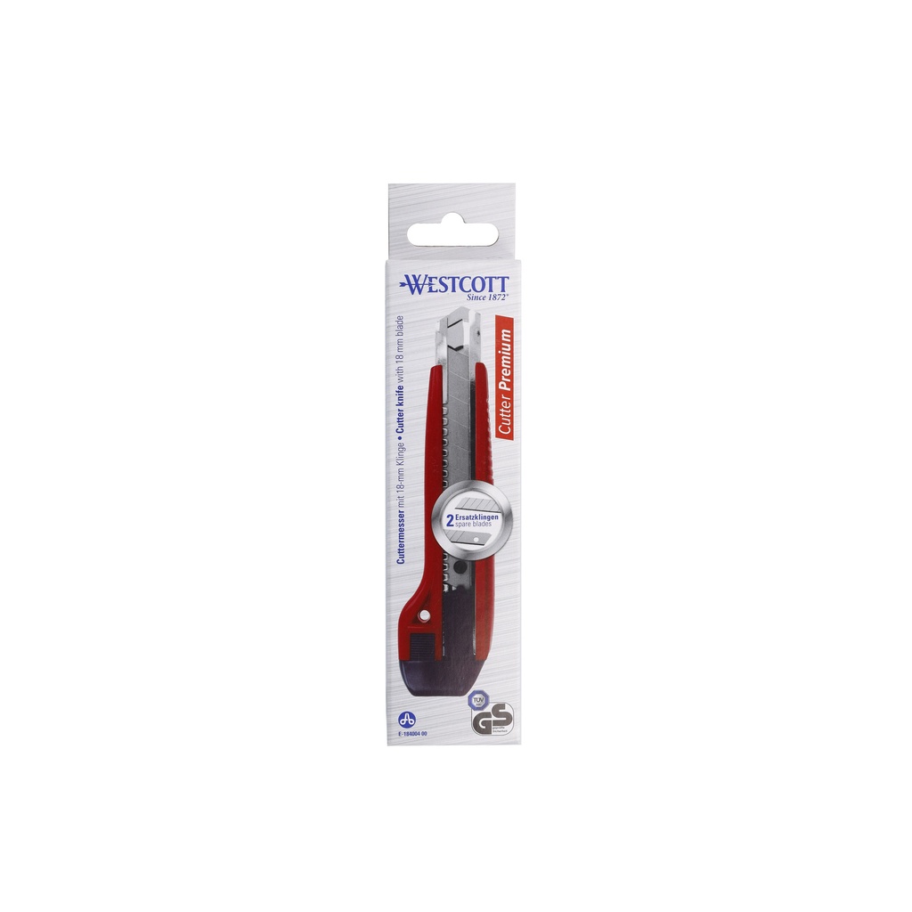 [E-184004 00] Snijmes Westcott premium 18mm schuif rood