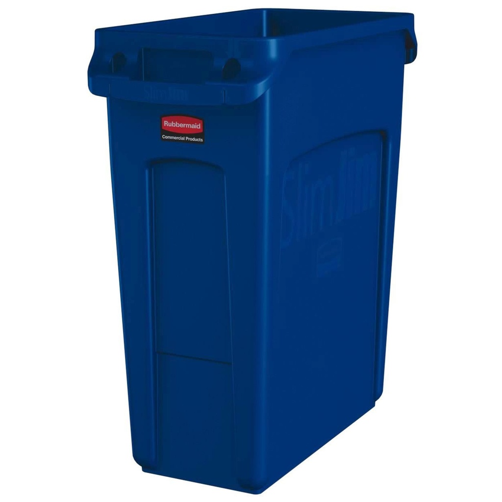 Afvalbak Rubbermaid Slim Jim VT 60L blauw