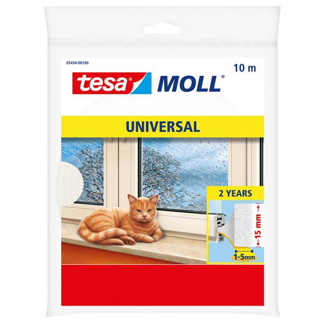tochtstrip tesamoll Uni zelfkl 10mx15mm wit