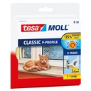 Tochtstrip Tesamoll P-profiel rubber 6mx9mm wit