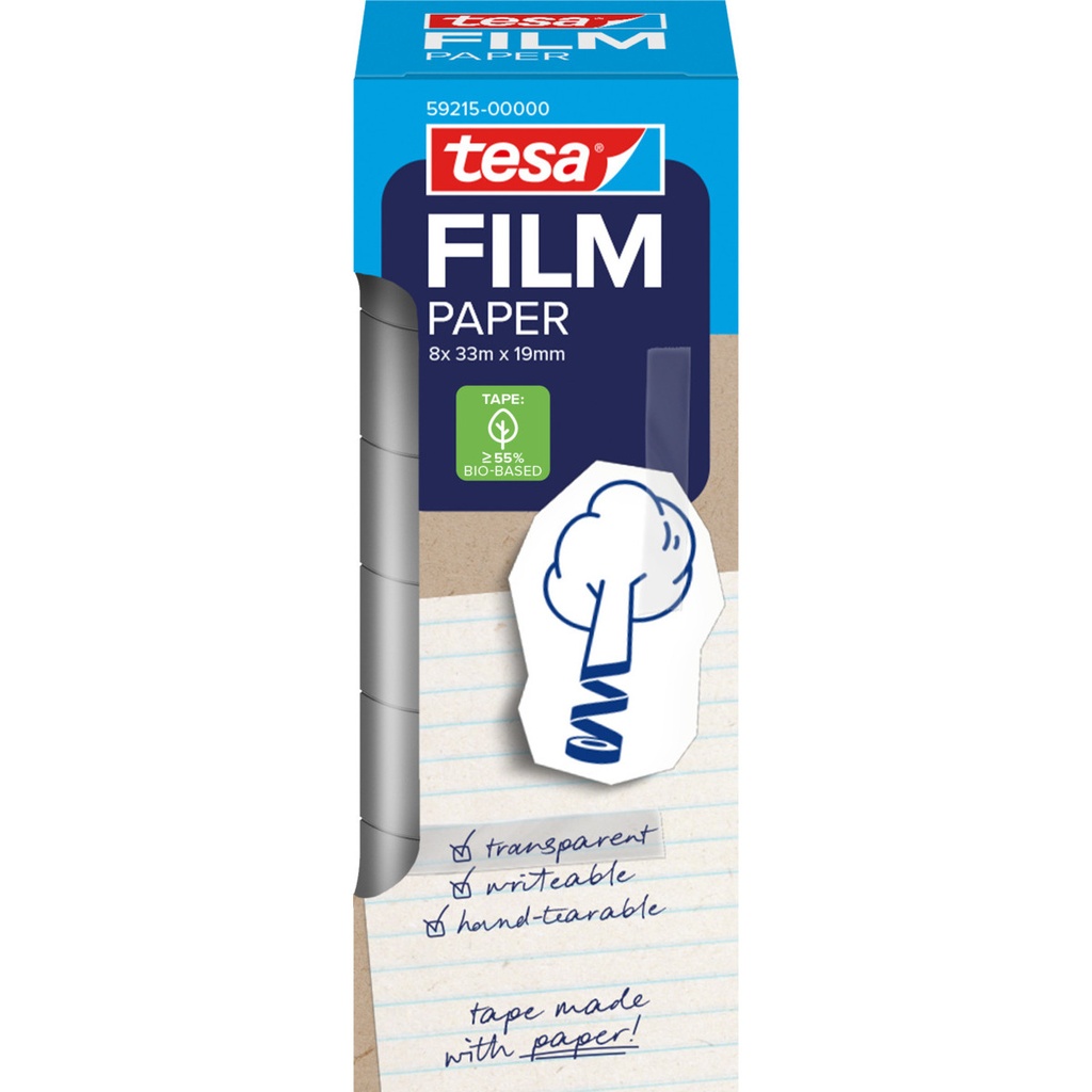 [59215-00000-01] Plakband tesafilm papier 19mmx33m 8 rol