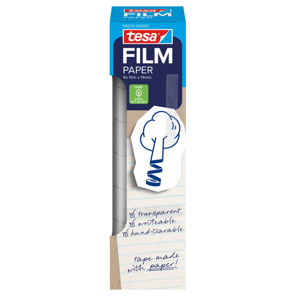 [59213-00000-01] Plakband tesafilm papier 19mmx10m 8 rol