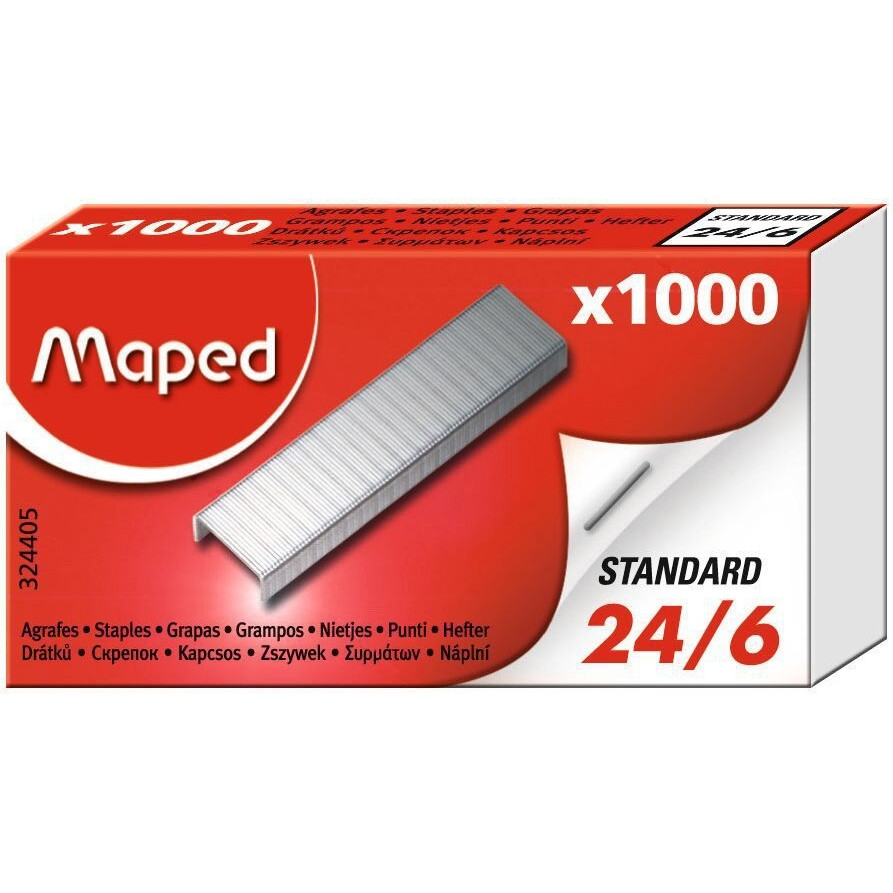 Nietjes Maped 24/6 verzinkt 1000 stuks