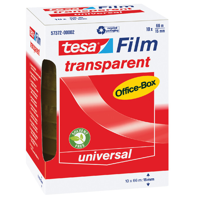 [57372-00002-02] Plakband tesafilm 66mx15mm transparant