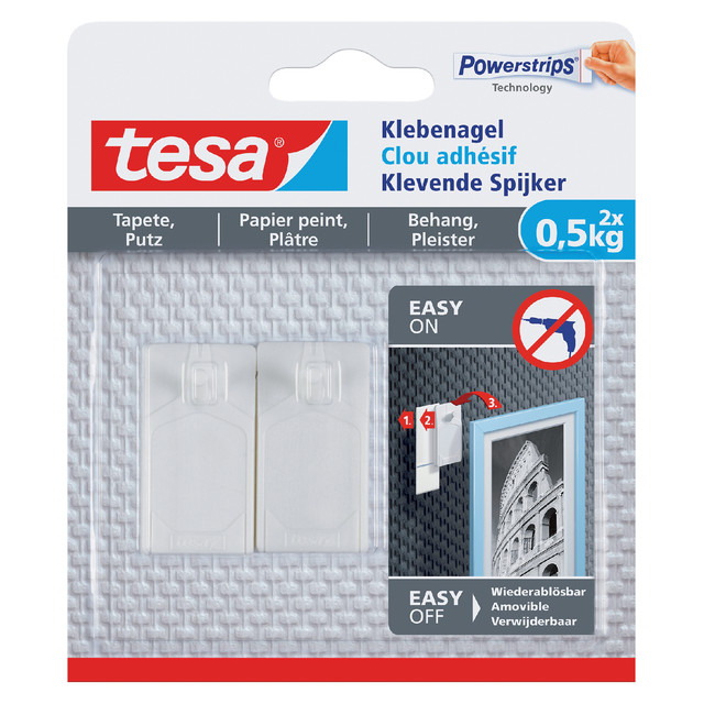 [77772-00000-02] Klevende spijker tesa behang pleister 0.5kg