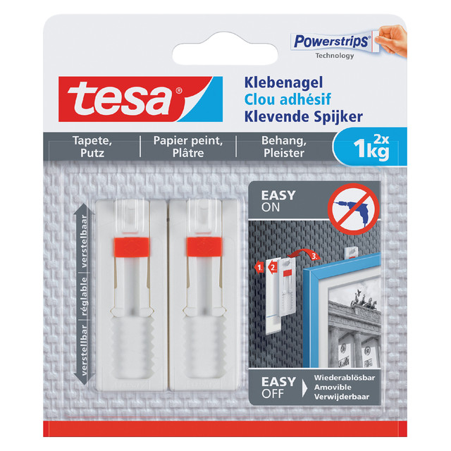 [77774-00000-02] Klevende spijker tesa behang pleister 1kg verstelb