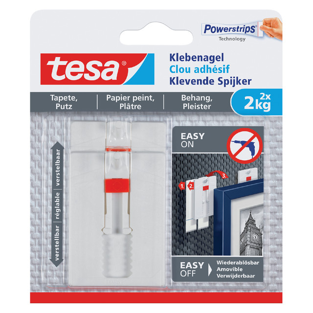 [77777-00000-02] Klevende spijker tesa behang pleister 2kg verstelb