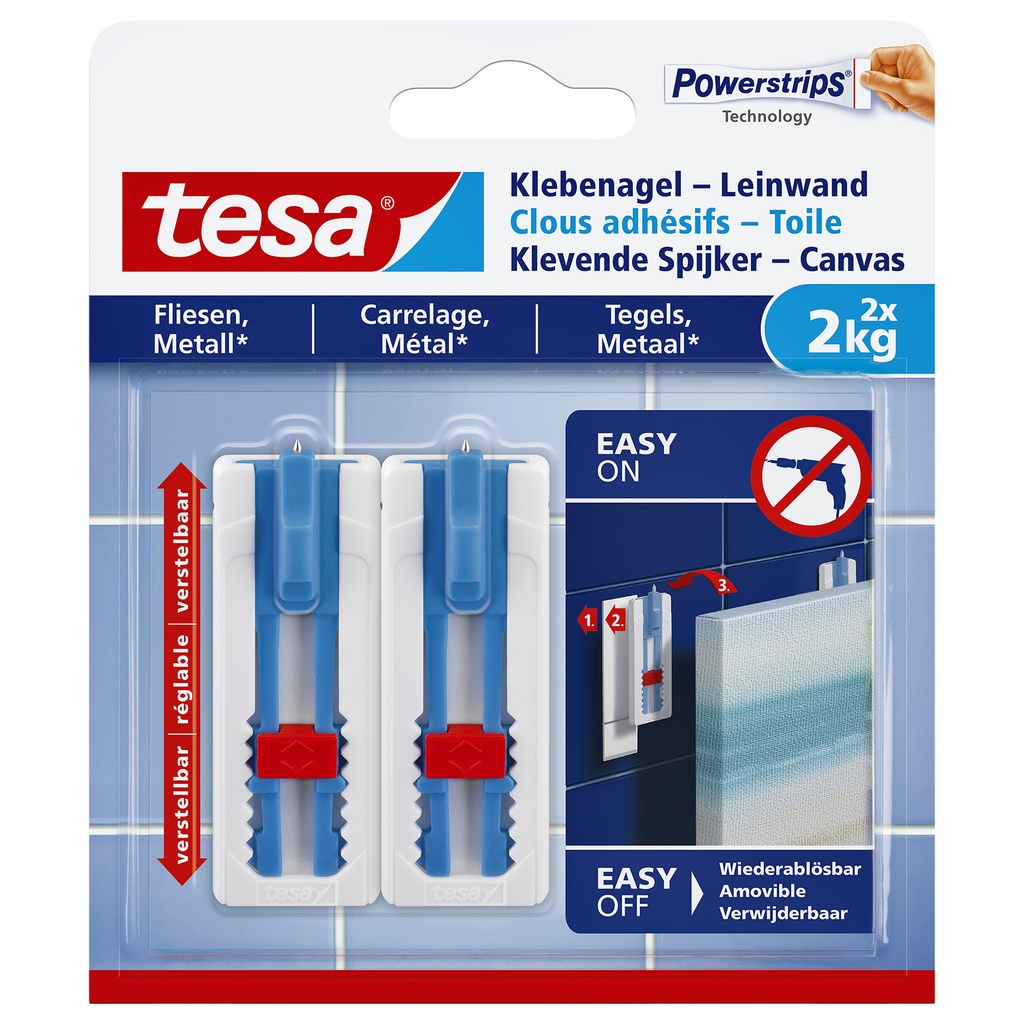 Klevende spijker tesa canvas tegels  2kg wit